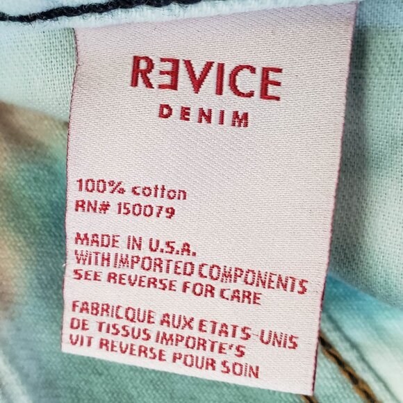 NWT Revice Women’s Denim Buttonfly Hollywood Shorts in Making Dreams Tie Dye 27 - Picture 7 of 8